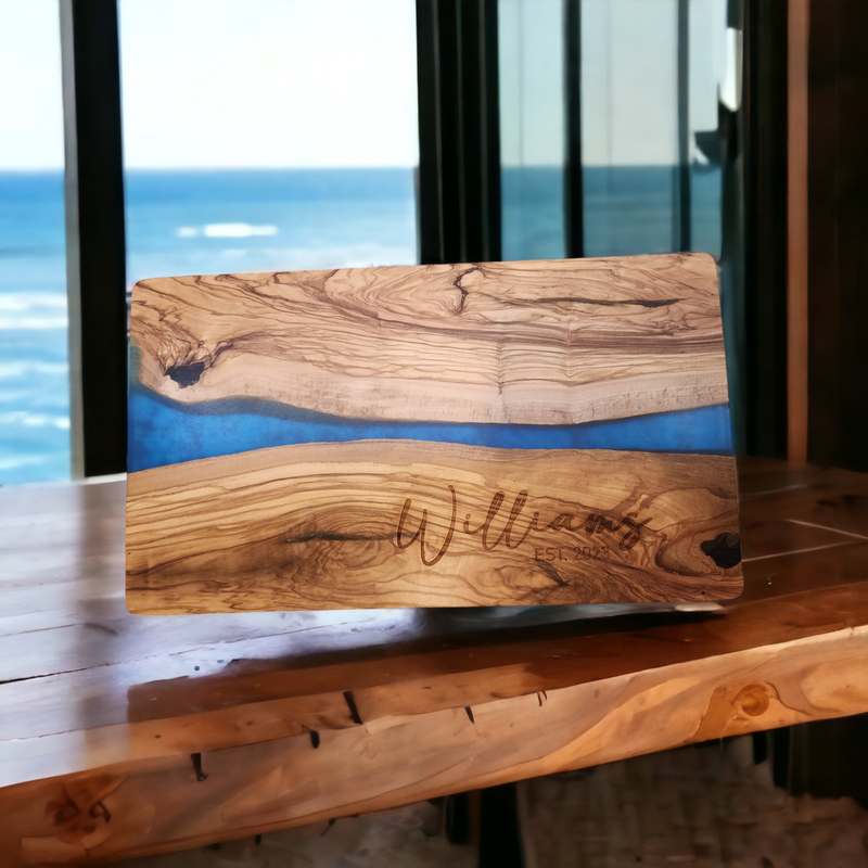 Personalized Olive Wood Charcuterie Board – 21″