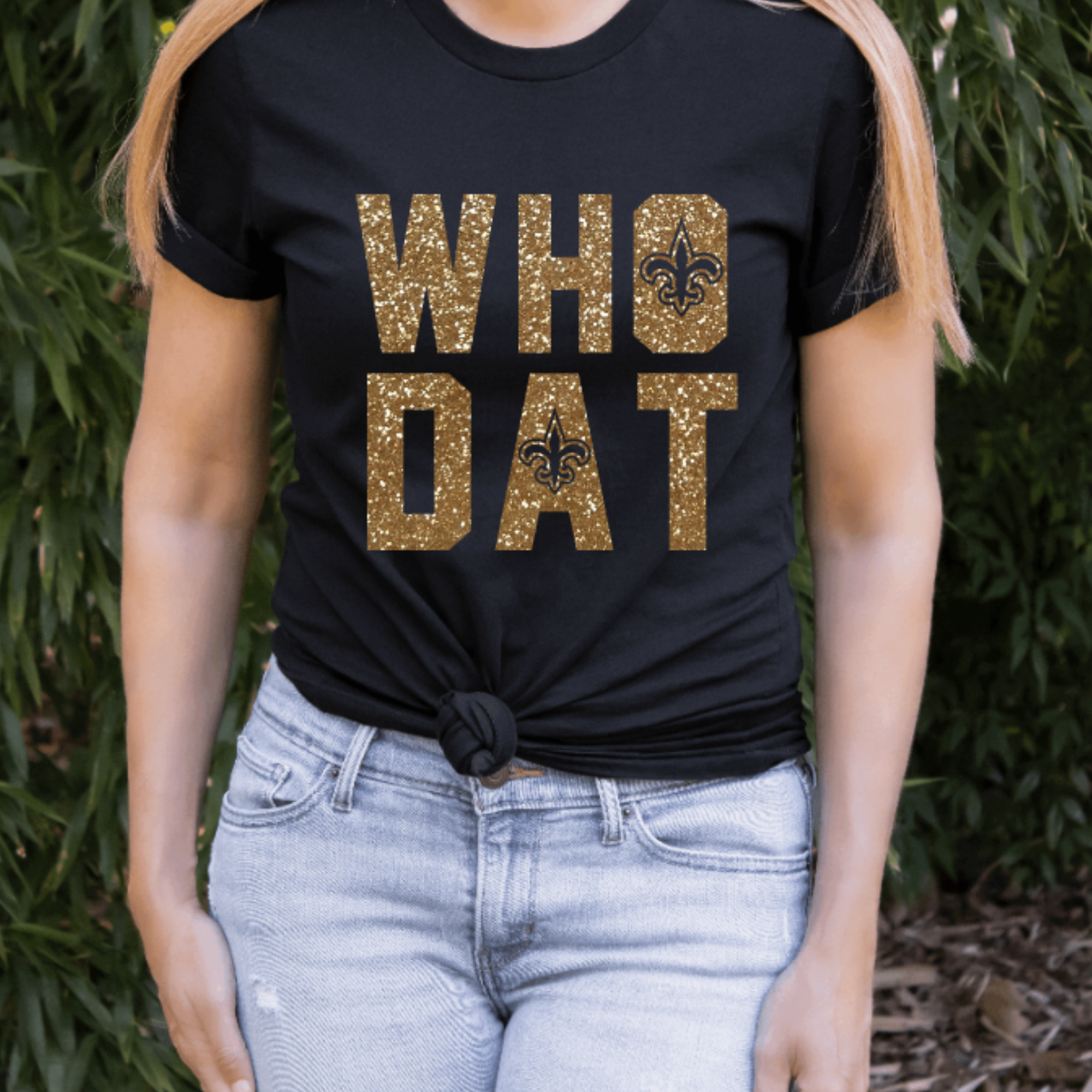 New Orleans Saints Who Dat Glitter Top