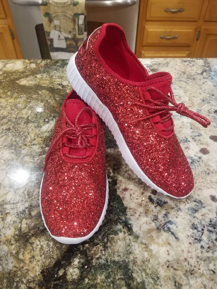 Red Glitter Glam Sneakers – LuLu Grace 