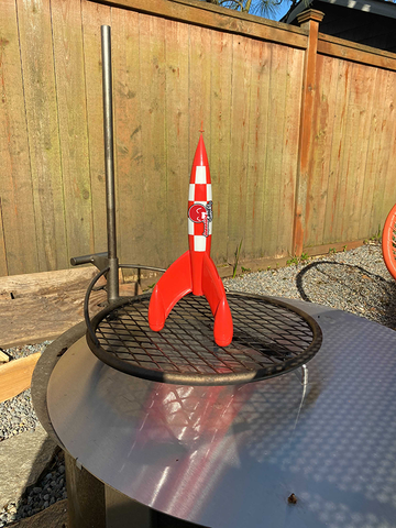 Checkered Red-White ROcket on Barbeque