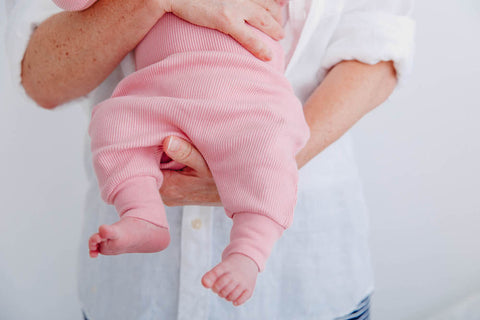 Pink Rib Knit Baby Pants