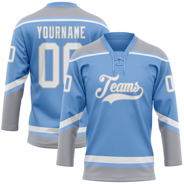 Cheap Custom Light Blue Kelly Green-White Hockey Jersey Free Shipping –  CustomJerseysPro