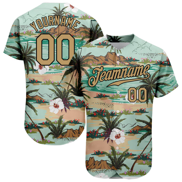 Cheap Custom Black Black-Pink 3D Pattern Design Tropical Palm Leaves  Authentic Baseball Jersey Free Shipping – CustomJerseysPro