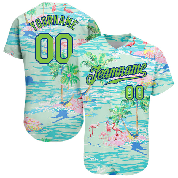 Custom 3D Pattern Design Hawaii Coconut Trees Authentic Baseball