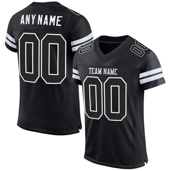 Custom Black Black-Gold Mesh Authentic Football Jersey Discount