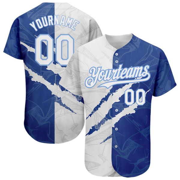 Custom Baseball Jersey Pink Royal-Light Blue Authentic Split Fashion