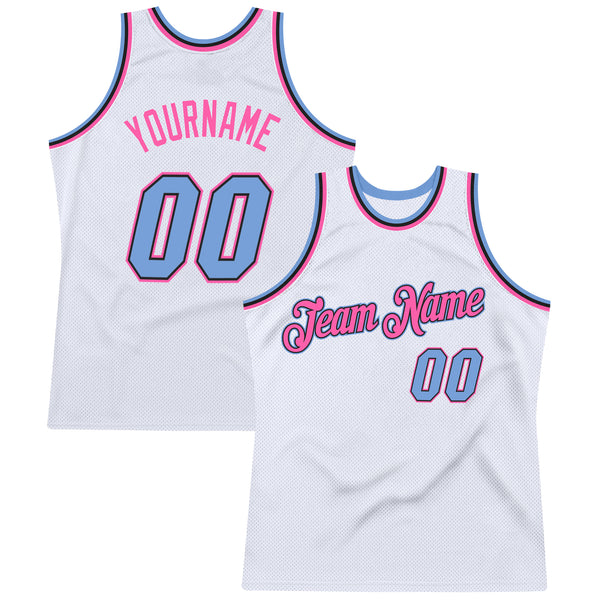 Custom Pink White V-Neck Basketball Jersey , Choose Your Own