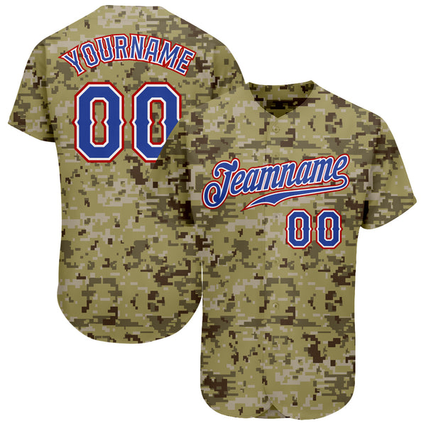 Custom Camo Royal-Red Authentic Salute To Service Baseball Jersey –  CustomJerseysPro