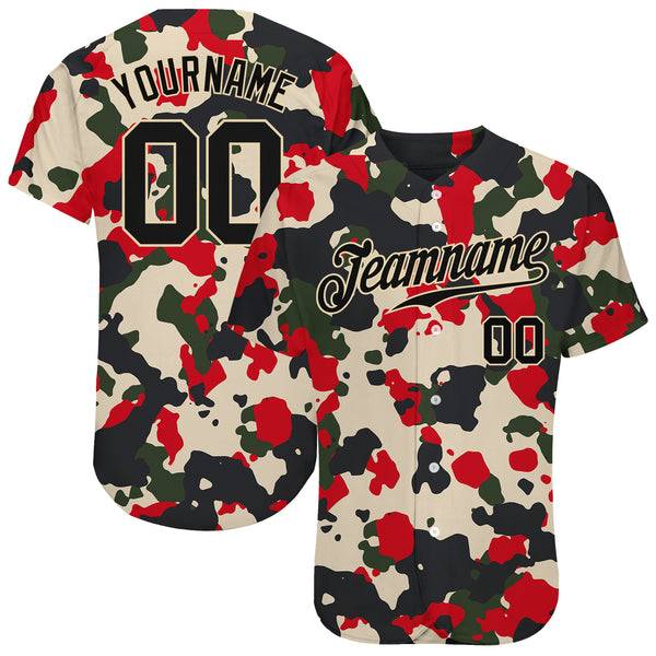 Custom Camo Navy-Gold Authentic Salute To Service Baseball Jersey