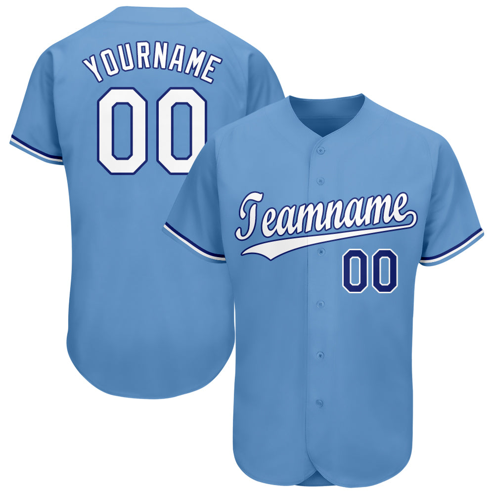 blue and white baseball jersey