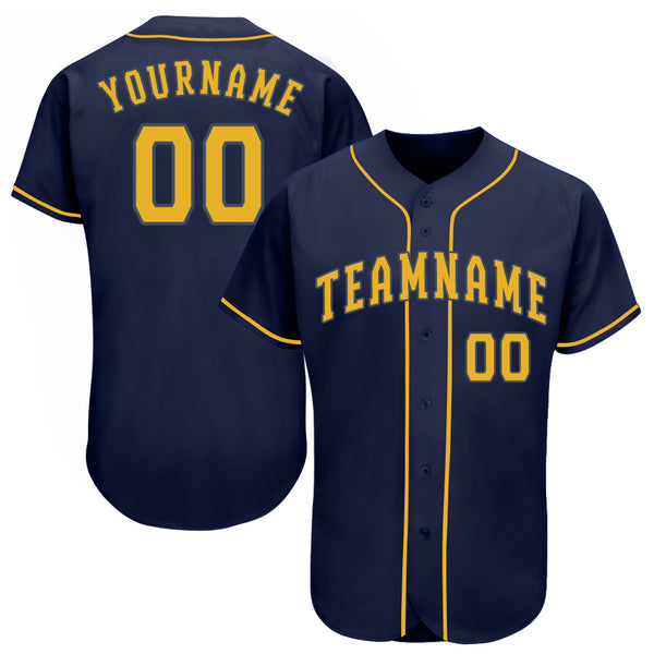 Cheap Custom Gray Navy-Gold Authentic Sleeveless Baseball Jersey