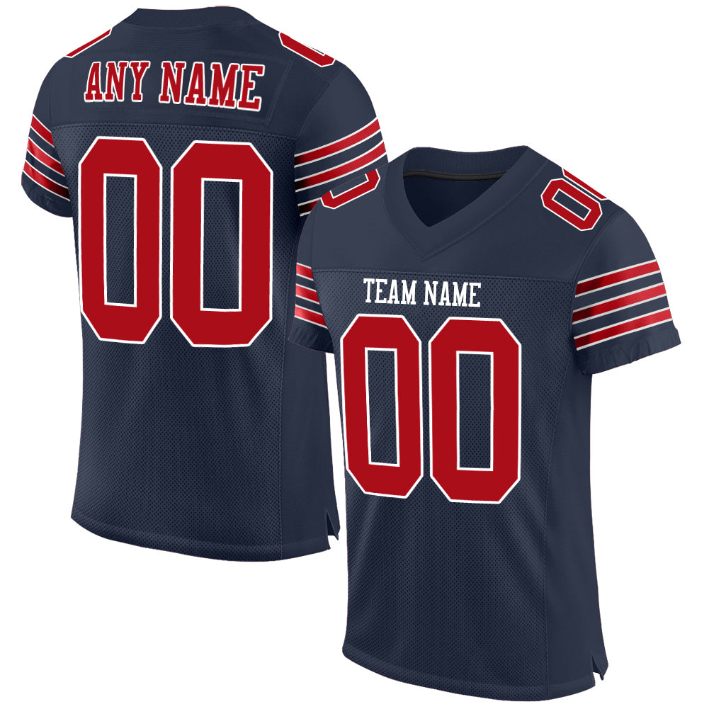 navy blue and red jersey