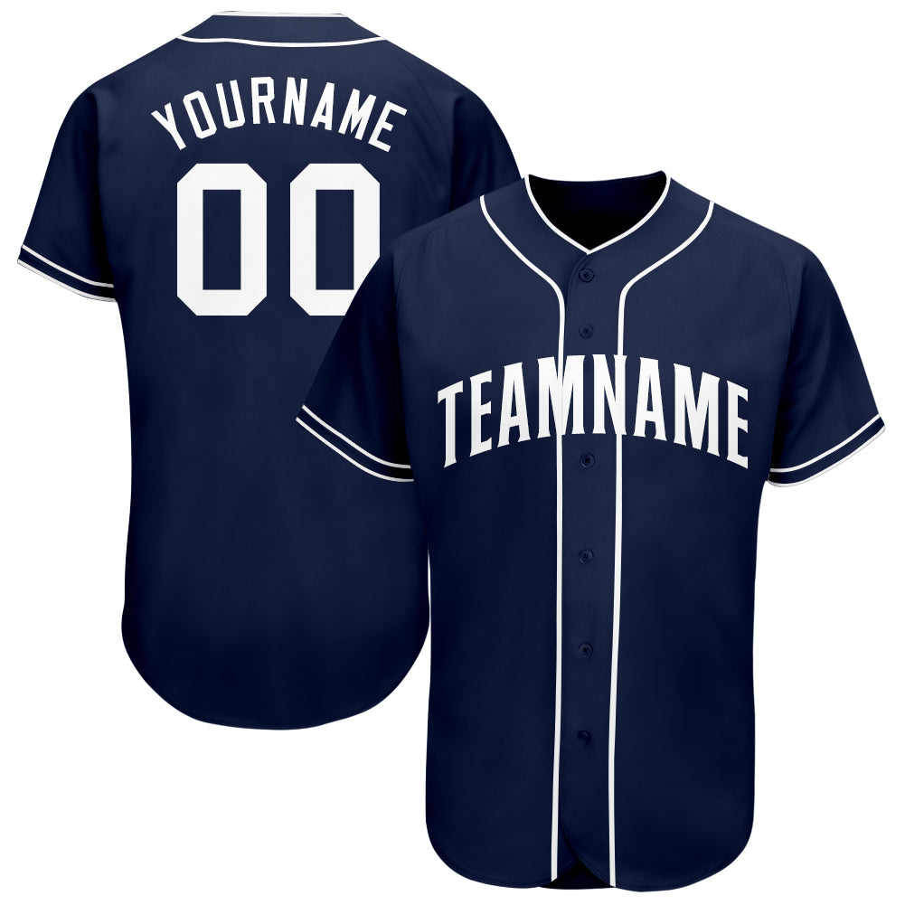 navy blue and white baseball jersey