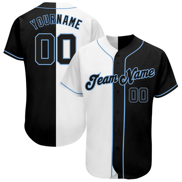 Custom Team White Baseball Authentic Gold Jersey Light Blue