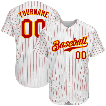 red and gold baseball jersey