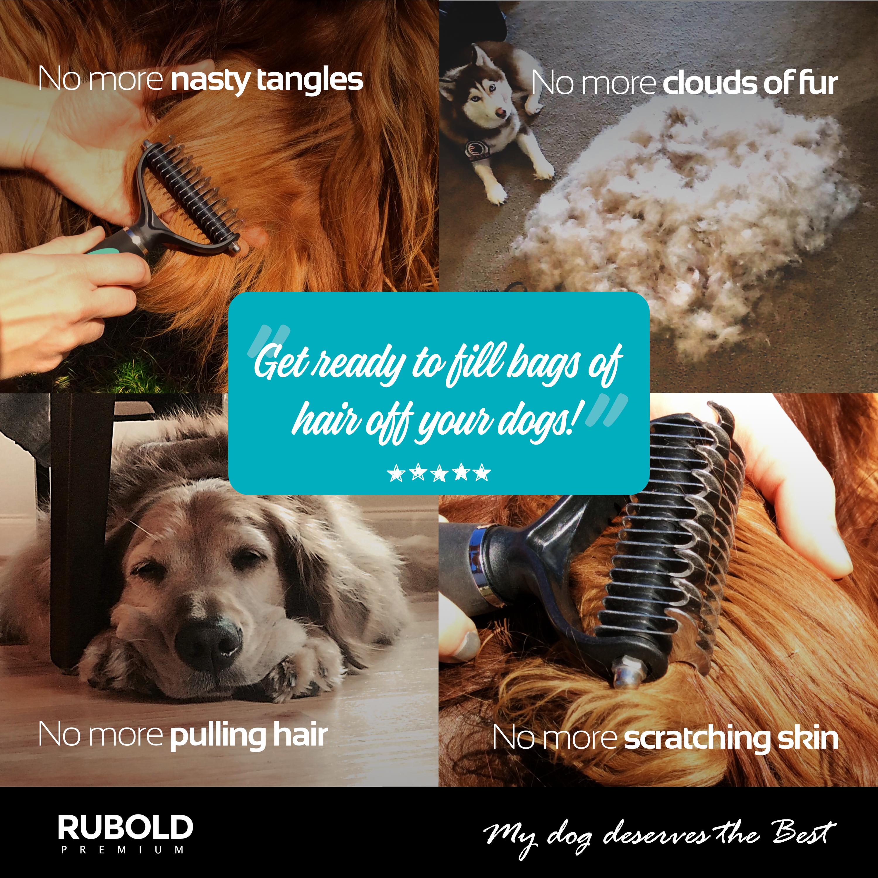 dematting tools for long haired dogs