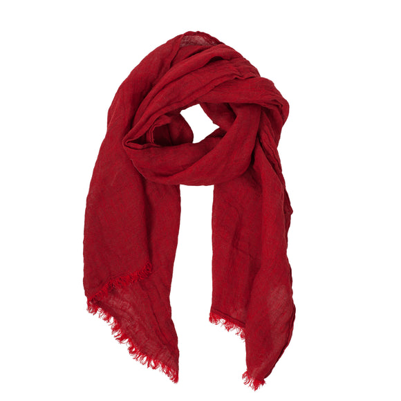 100% Linen Scarf - Bright Red – Lusie's 