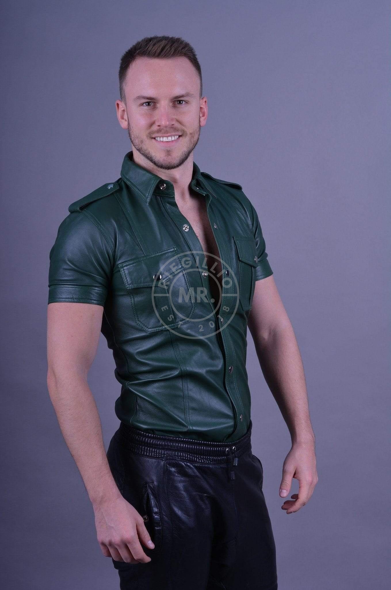 Dark Green Leather Shirt by Mr Riegillio – MR. Riegillio