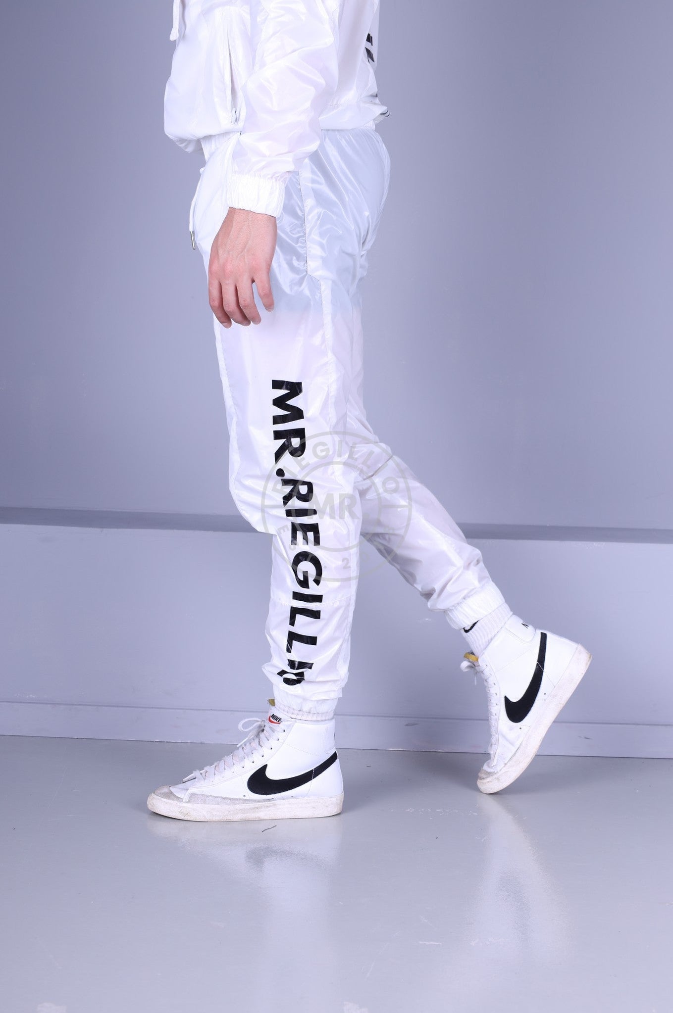 Sprayed Monogram Nylon Jogging Trousers - Luxury Blue