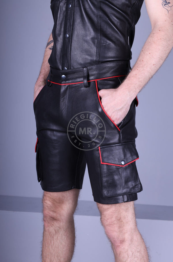 Black leather Short Nicker for Men Genuine Leather Shorts for Men Black  Cowhide