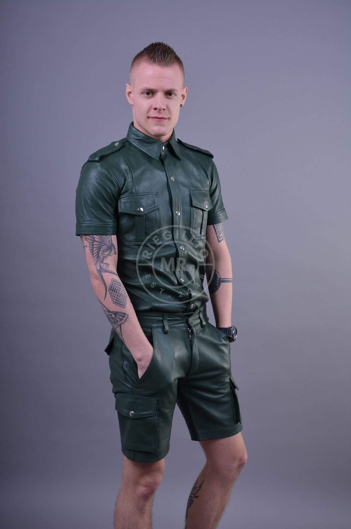 Dark Green Leather Shirt by Mr Riegillio – MR. Riegillio