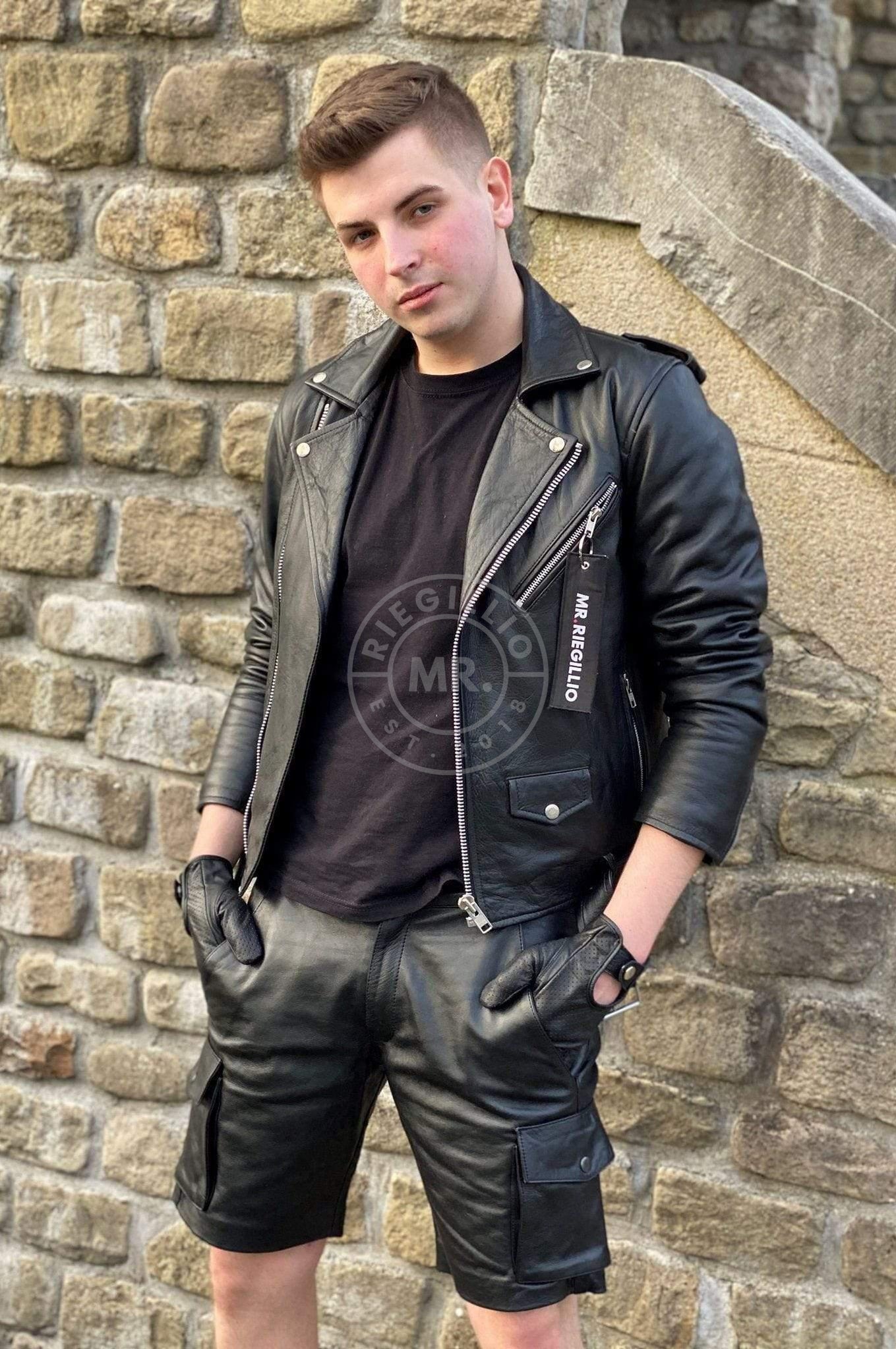 Black Leather Utility Jacket - Men - Size: 3XL / Black - Mr. Riegillio