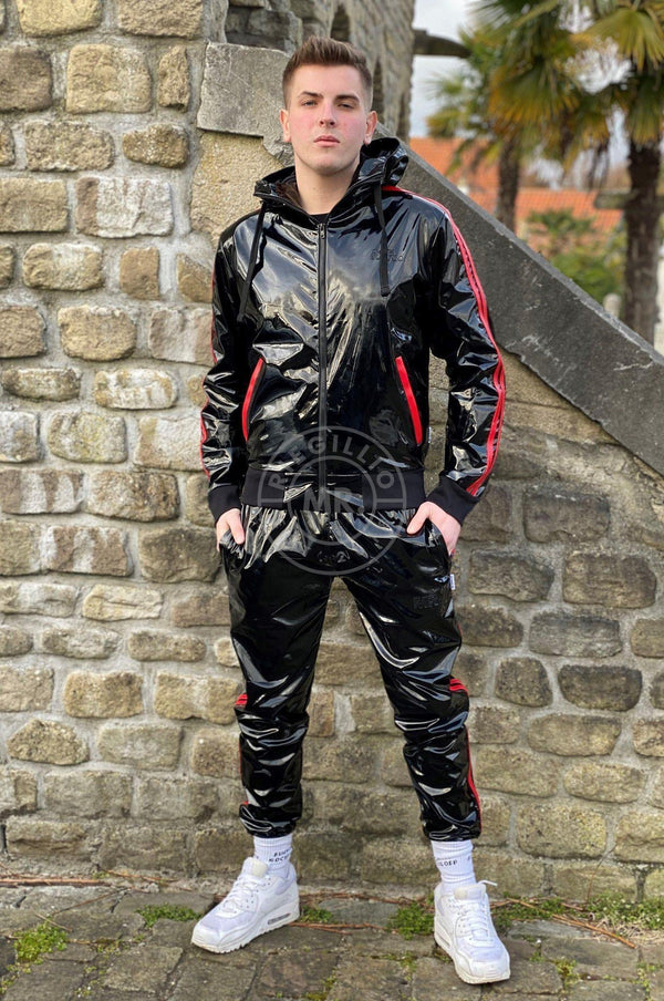 leather adidas jogging suit