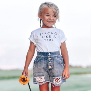 STRONG LIKE A GIRL | Kids Tee – Minimalist Folk Co.