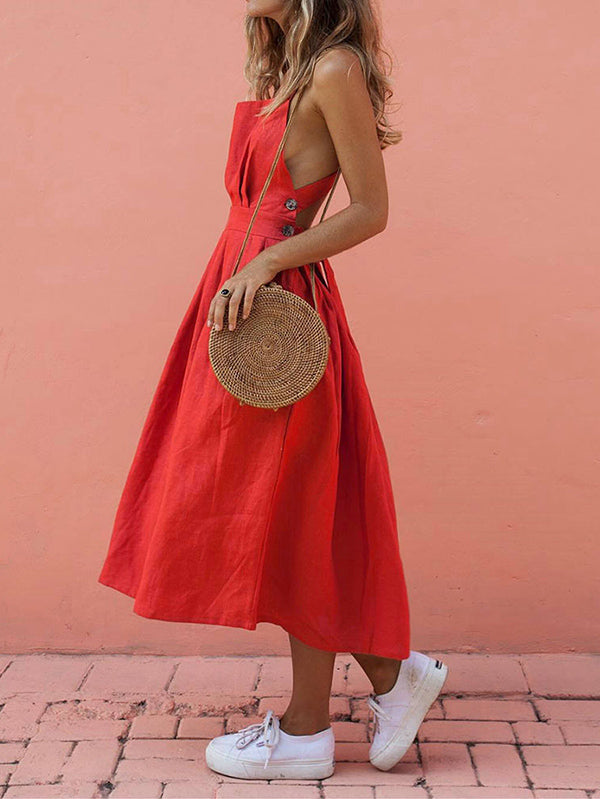 sleeveless midi dress