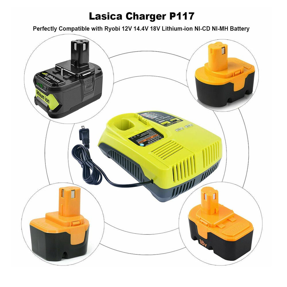 For Ryobi 18V One Plus Lithium Battery Charger P117 | P104 12V-18V Ni