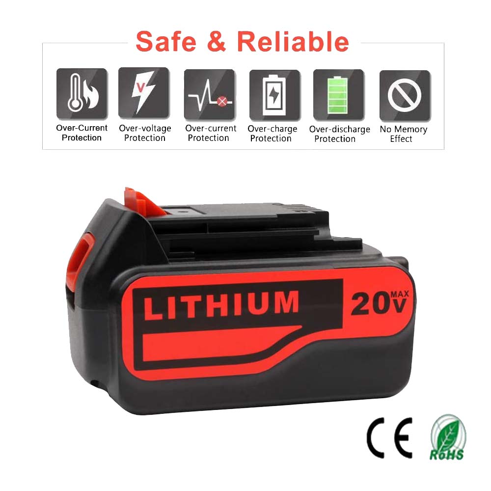 6000mAh 20V Max Lithium LB2X4020 Replacement Battery for Black & Decker 20V Battery Lbxr20 LBXR20-OPE LB20 Lbx20 LBX4020 LB2X4020 LB2X4020-OPE