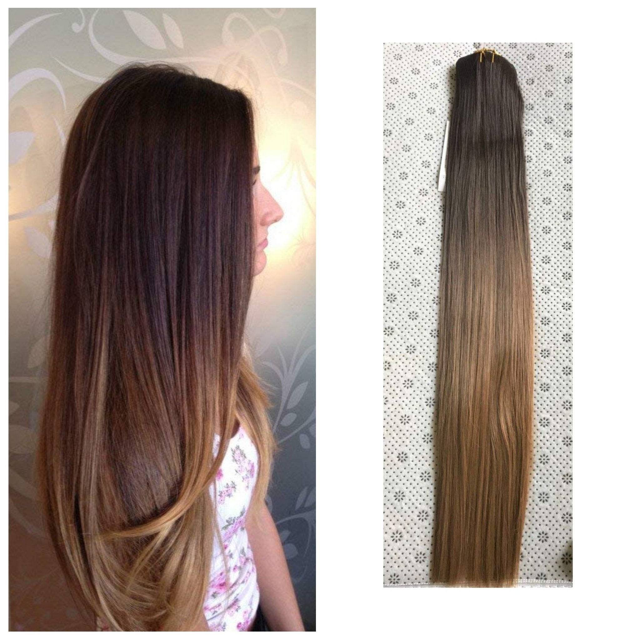 Dark Brown To Honey Blonde Full Head Clip In Extension