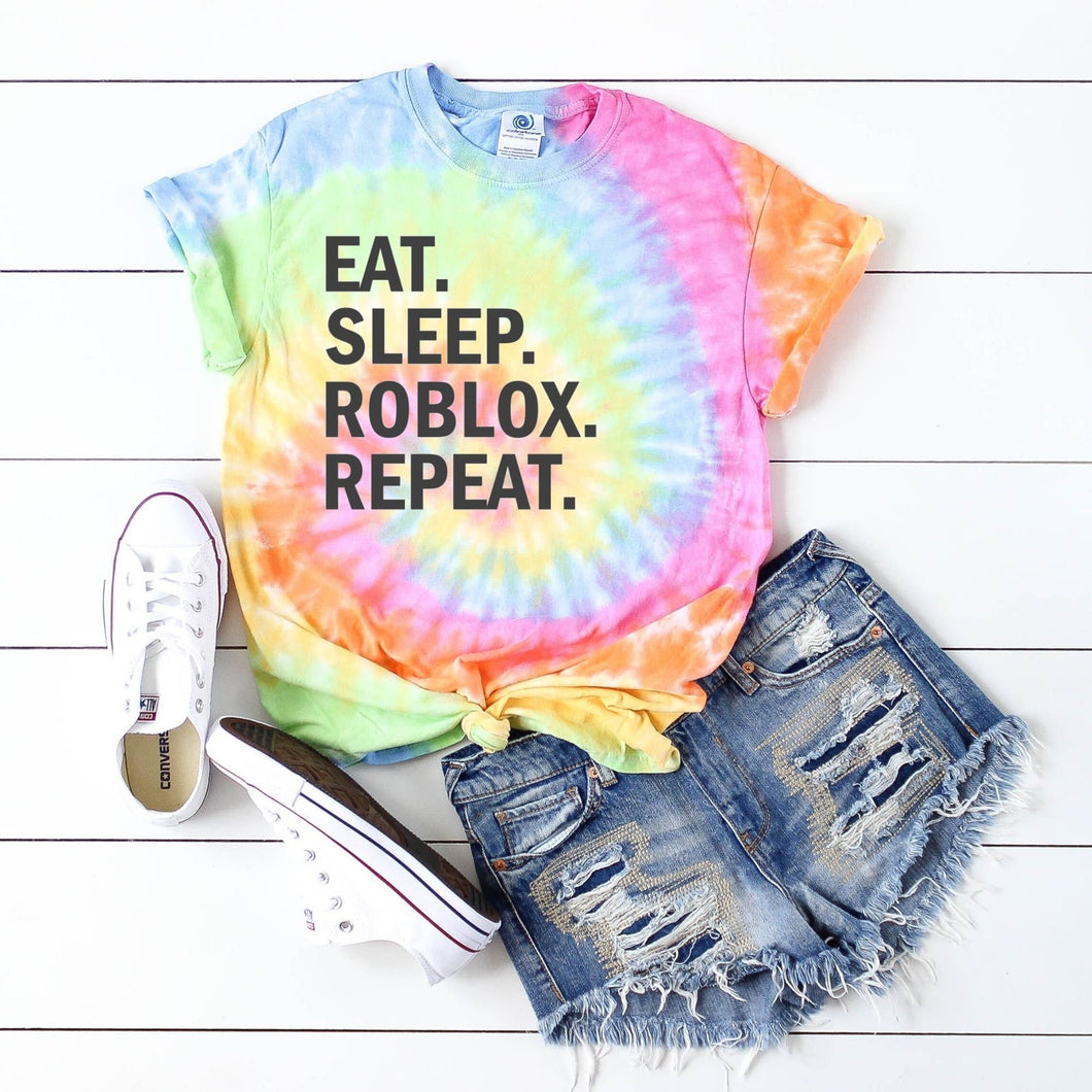 Eat Sleep Repeat Roblox Tie Dye Shirt Tutu Spoiled - roblox shirt and tie