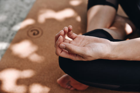 Meditation Practice on Erthe Life's Cork Yoga Mat for Better Sitting Posture