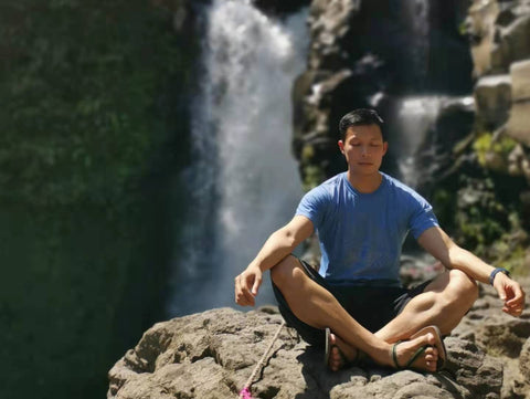 Meditation in Bali Tegenungan Waterfall
