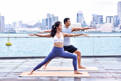Yoga Pose with Erthe Life Cork Yoga Mat at Hong Kong Tamar Park