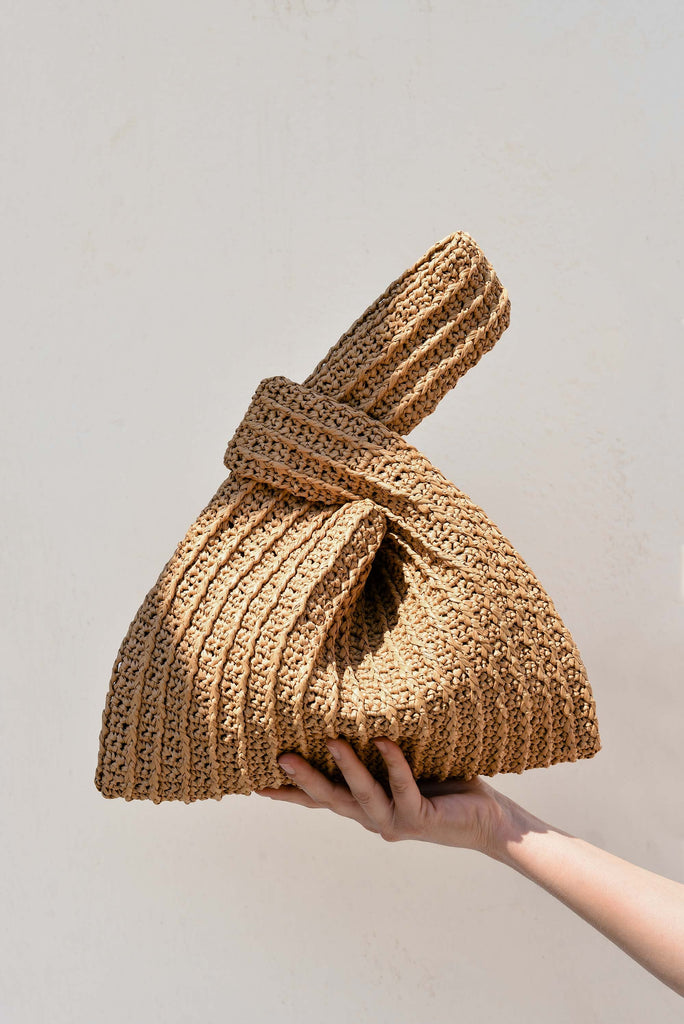 Raffia Knot Bag in Ocean – Plexida Knitwear