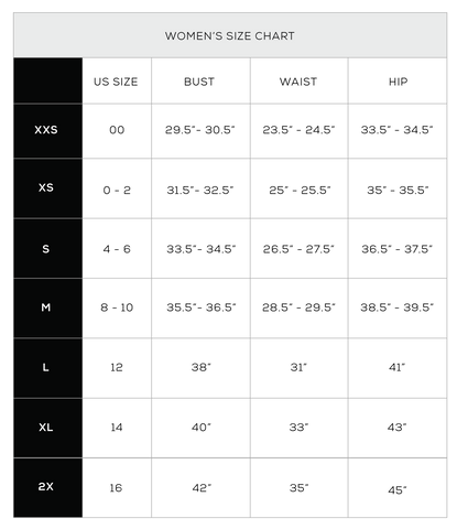 S Boutique Size Chart