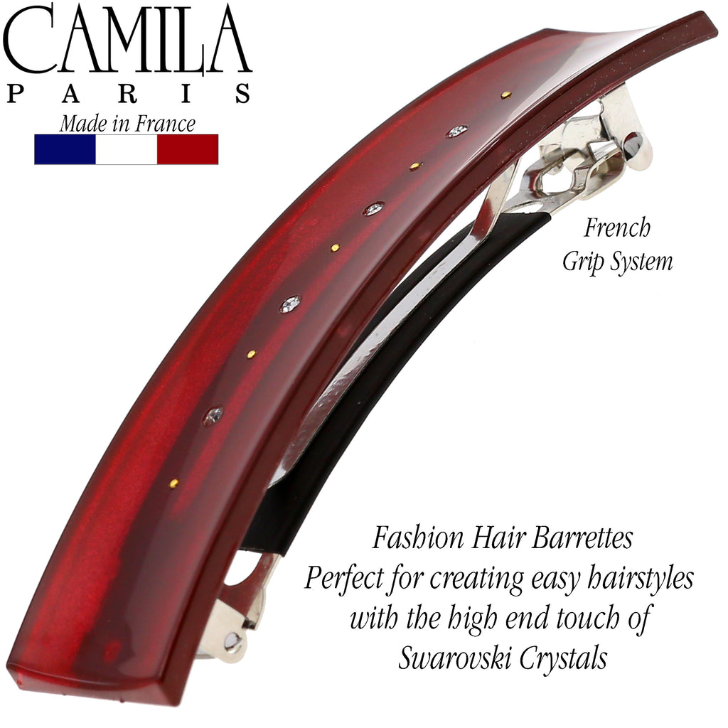 Camila Paris CP2652 Large Black French Hair Barrette Rectangular
