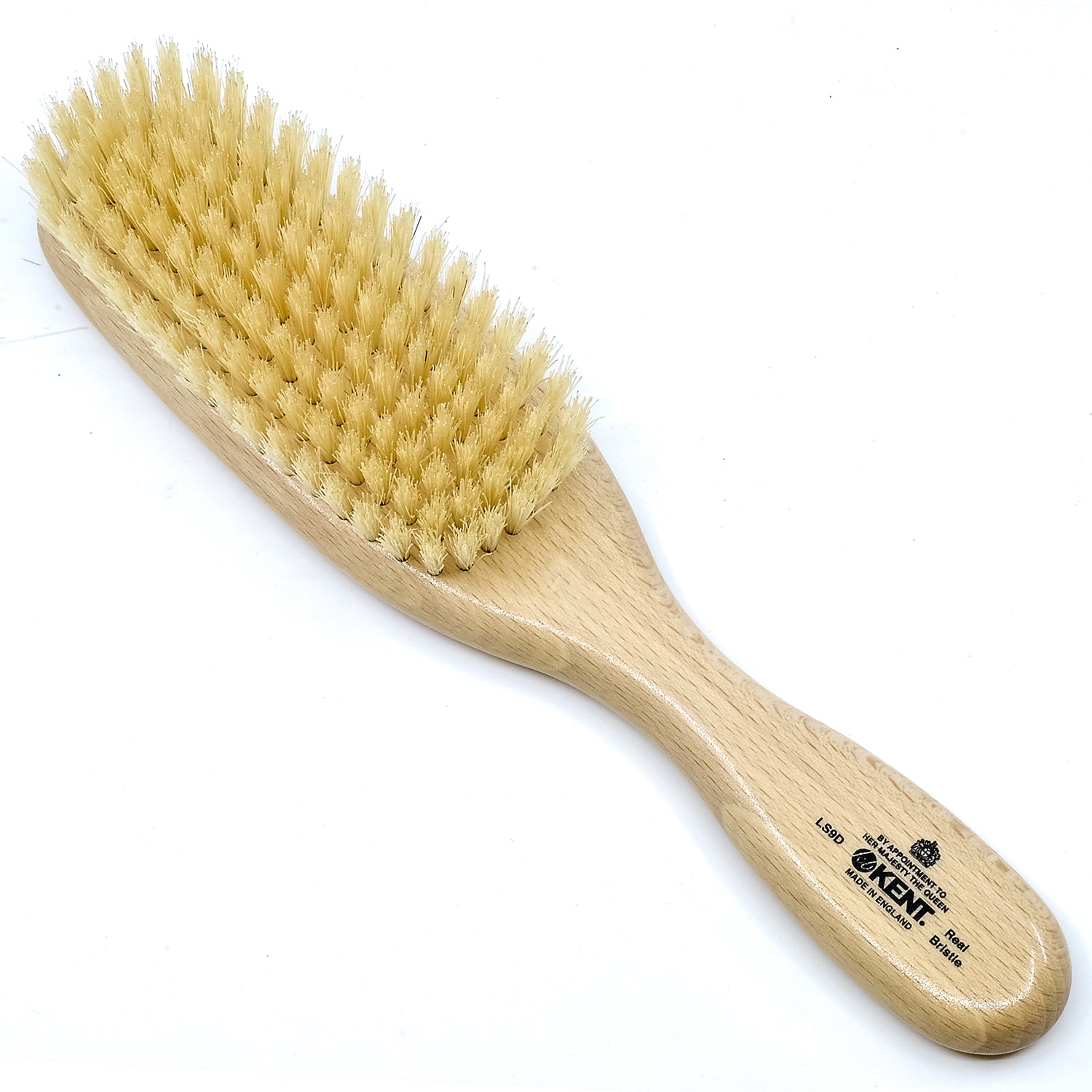 Kent LS9D Narrow Satinwood Pure Soft White Bristle Hair Brush