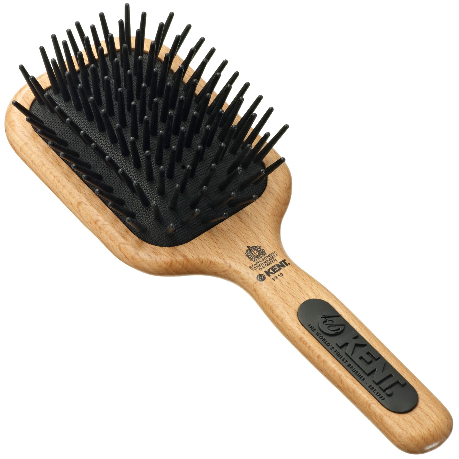 Kent PF19 Natural Beechwood Detangling Large Pin Cushion Paddle Brush