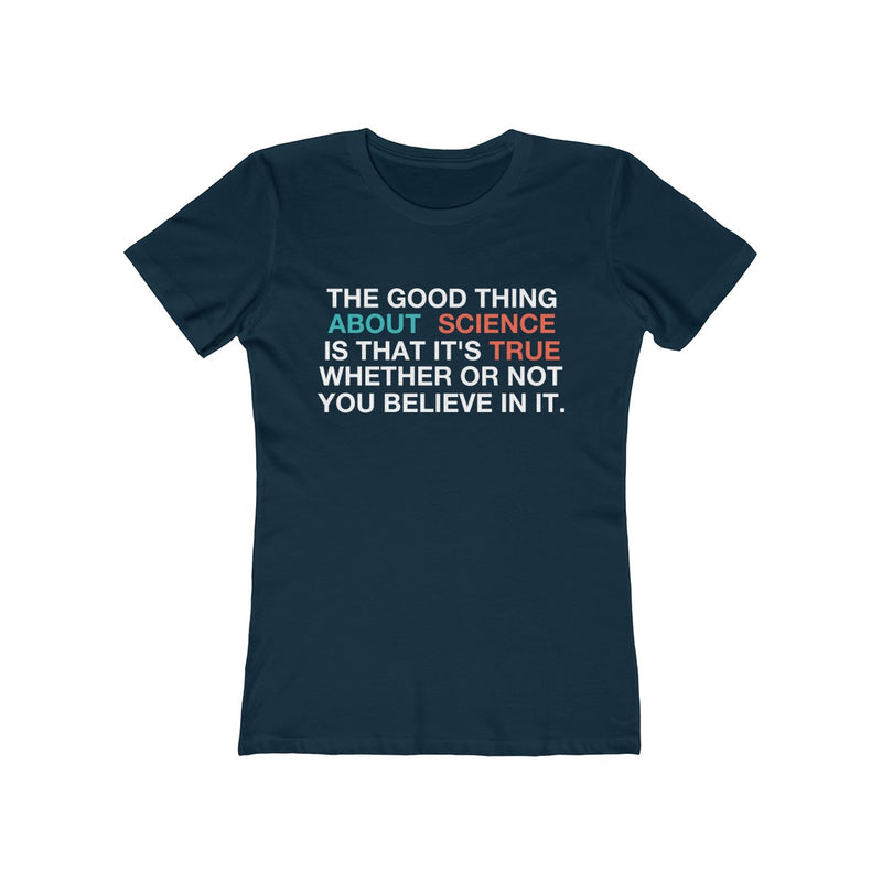 Women S The Boyfriend Tee The Good Thing About Science Qr Code Hillorama