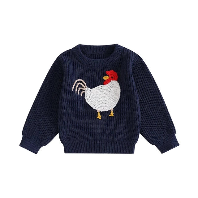 Navy Chicken Sweater - Village Child product image