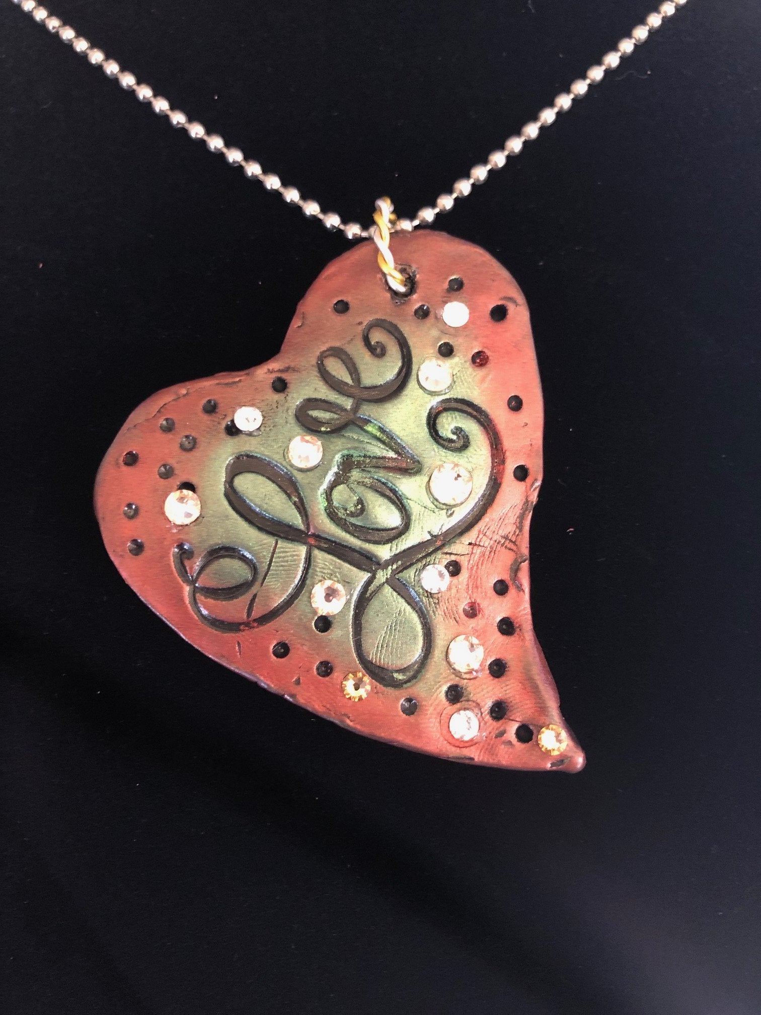 Wearable Art - Large Heart Pendant -Love3