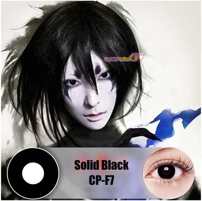 Solid Black Halloween Opaque Colored Contacts