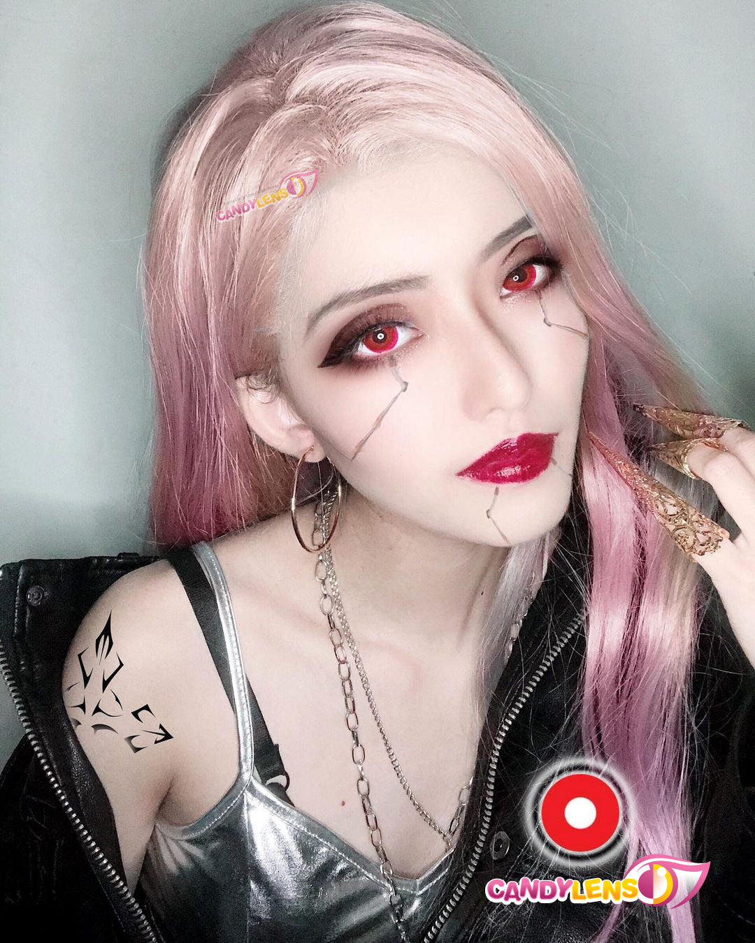 red zombie contact lenses