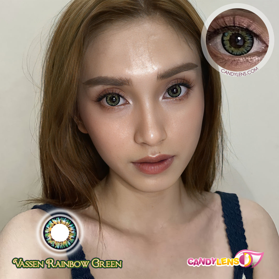 cosplay rainbow green color contacts