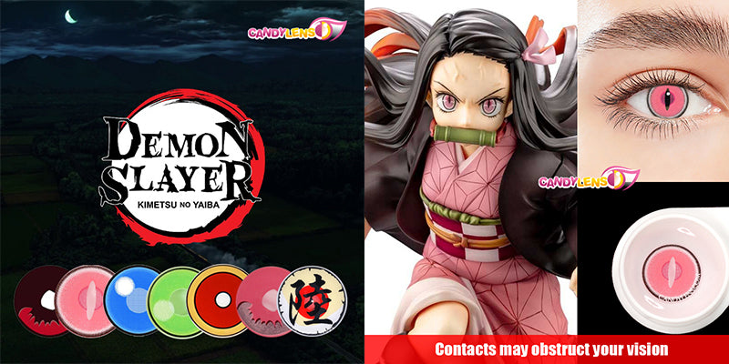 demon slayer nezuko halloween contact lens