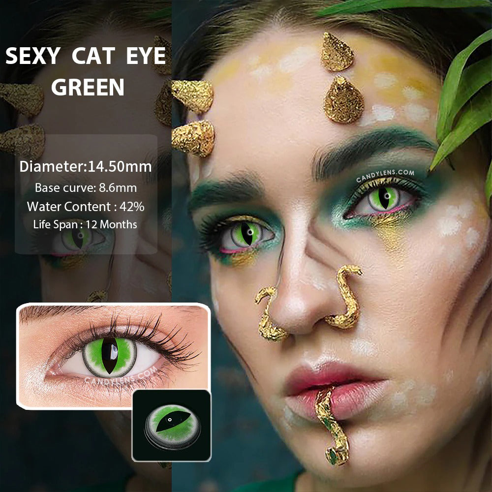 special FX cat eye green contacts for halloween