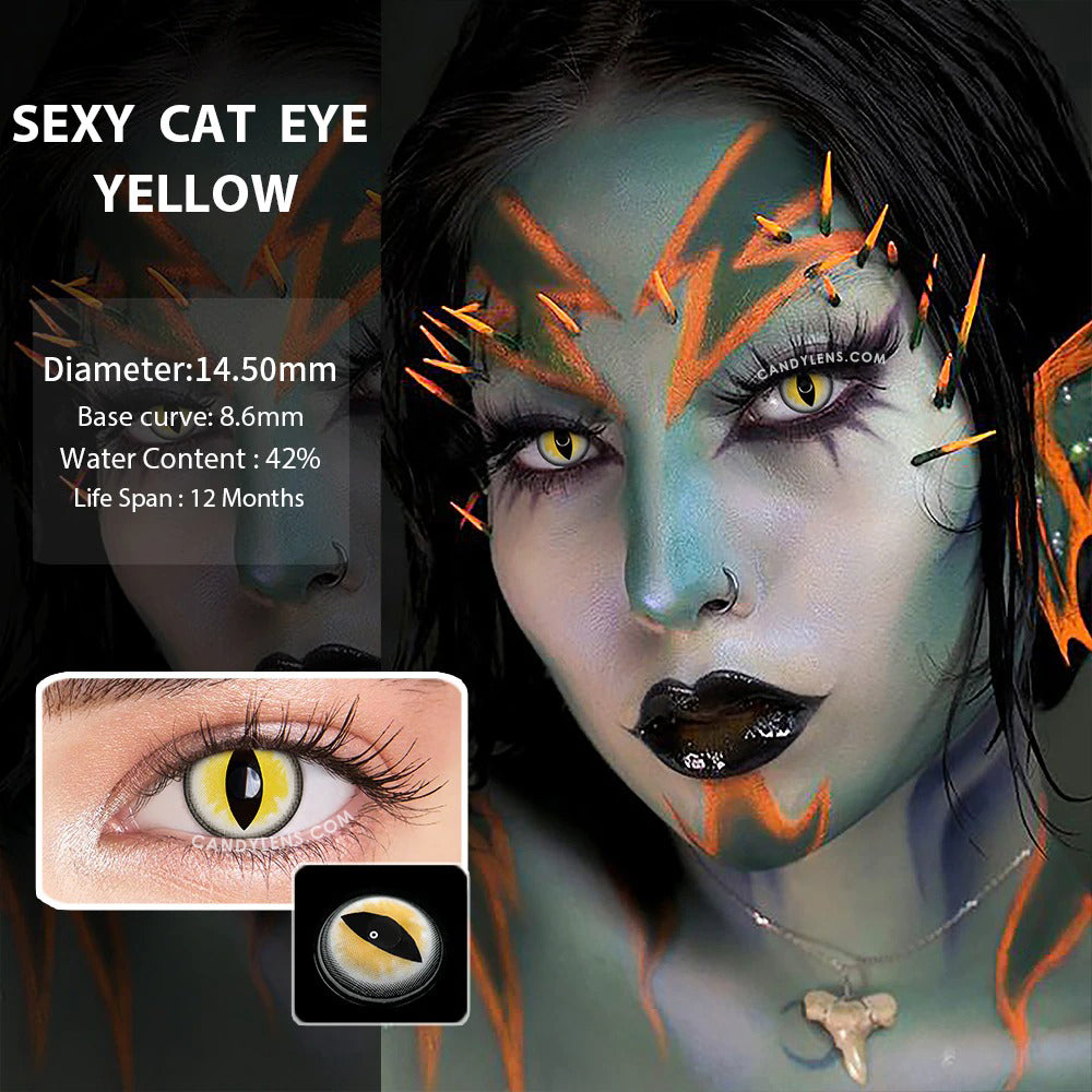 special FX cat eye yellow contacts for halloween